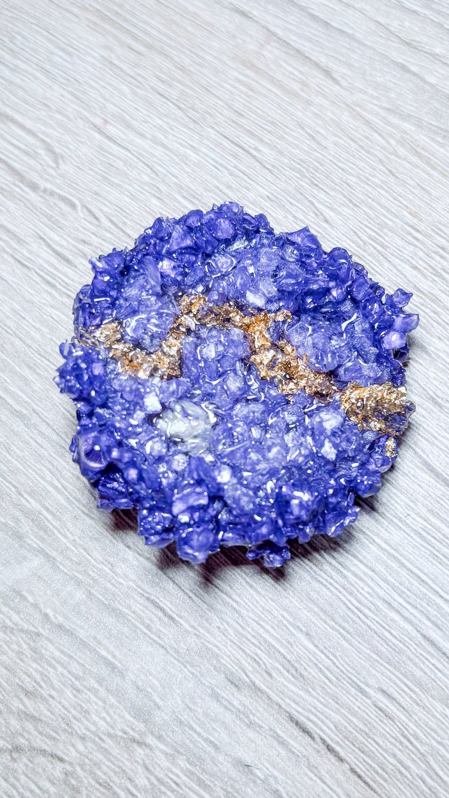 Handcrafted Geode-Inspired Resin Brooch