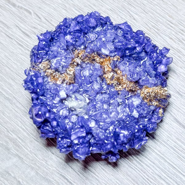 Handcrafted Geode-Inspired Resin Brooch