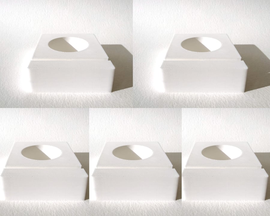 Pack of 5 white tea light stand for 15cm fused glass circle - 4mm slot