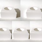 Pack of 5 white tea light stand for 15cm fused glass circle - 4mm slot