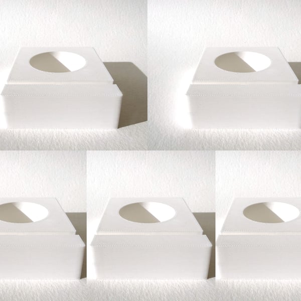 Pack of 5 white tea light stand for 15cm fused glass circle - 4mm slot