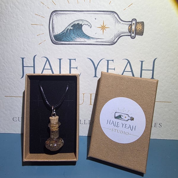 Coastal Keepsake Necklace - Saltburn Sand Miniature Bottle Pendant - CK-SB01