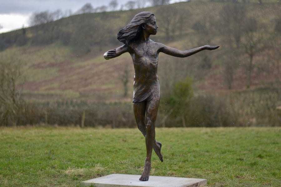 Foundry Bronze 'Miranda' Dancing Girl Statue Large Bronze Metal Sculpture