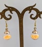 Glass Christmas bauble earrings - pale orange stars - Image 2