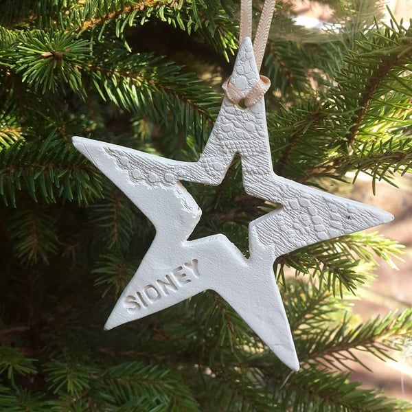 Personalised Ceramic Christmas Stars