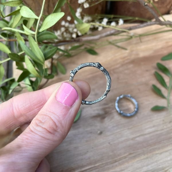 Handmade Silver Twig Ring