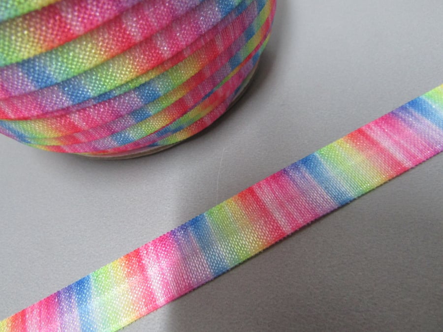Rainbow Pastel Fold Over Elastic x 1 metre