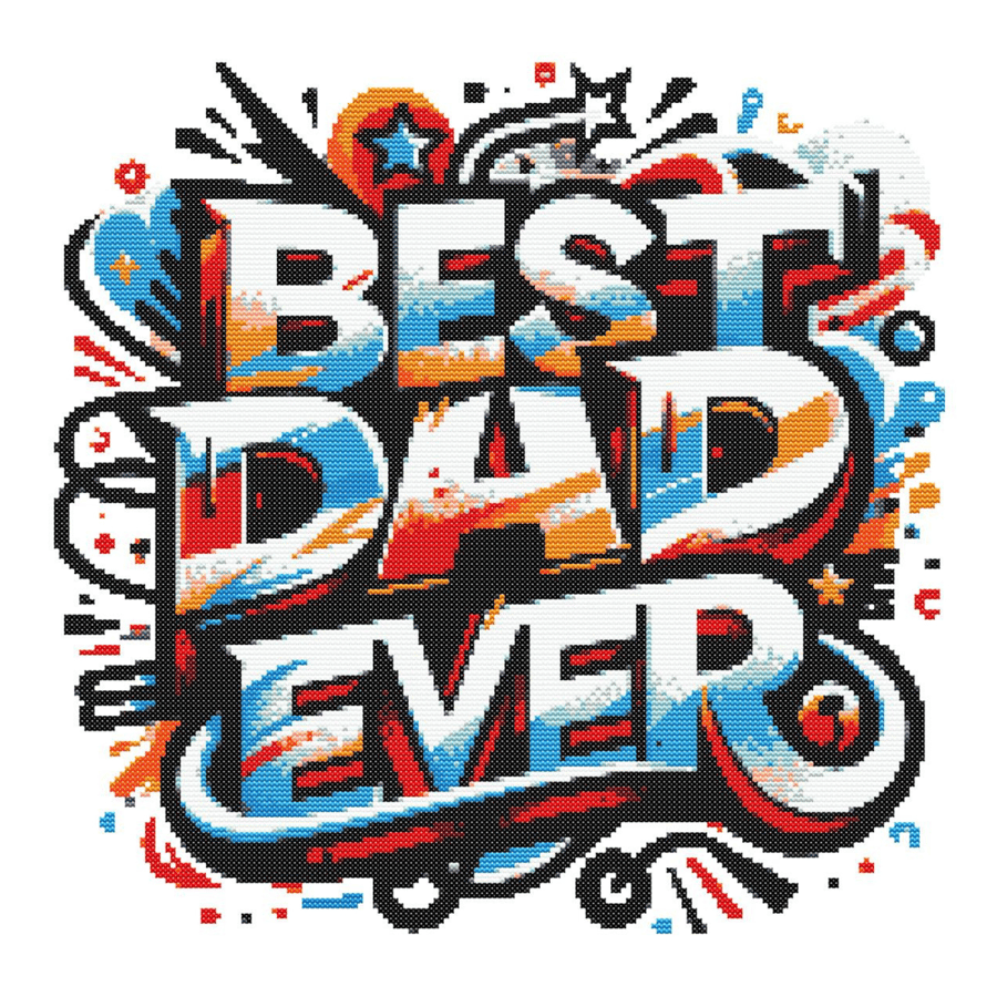 BEST DAD EVER - Cross Stitch Pattern - Cross Stitch Chart