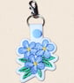 Forget Me Not Flower Keyring - Embroidered Floral Bag Charm - Image 4