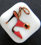 HANDMADE FUSED DICHROIC GLASS 'STILETTO' BROOCH. - Image 4