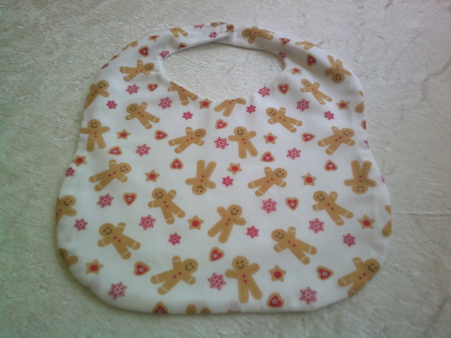Gingerbread Men on White Babies Christmas Bib