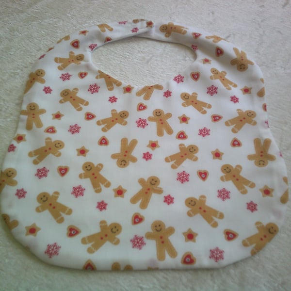 Gingerbread Men on White Babies Christmas Bib