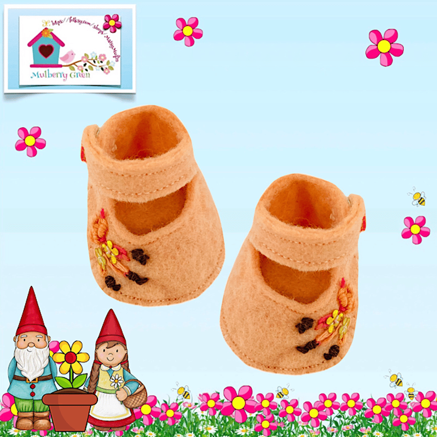 Reserved for Maddie - Apricot Embroidered Shoes