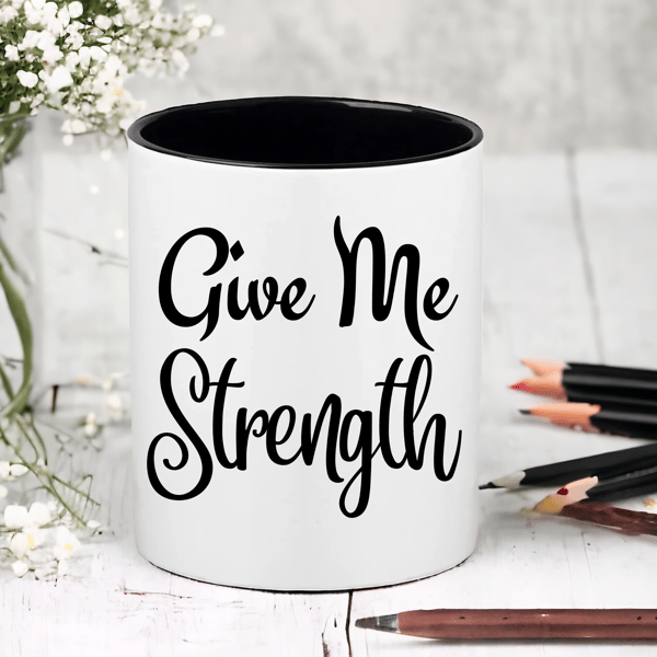 Give Me Strength - Novelty Funny Pen  Pencil Pot