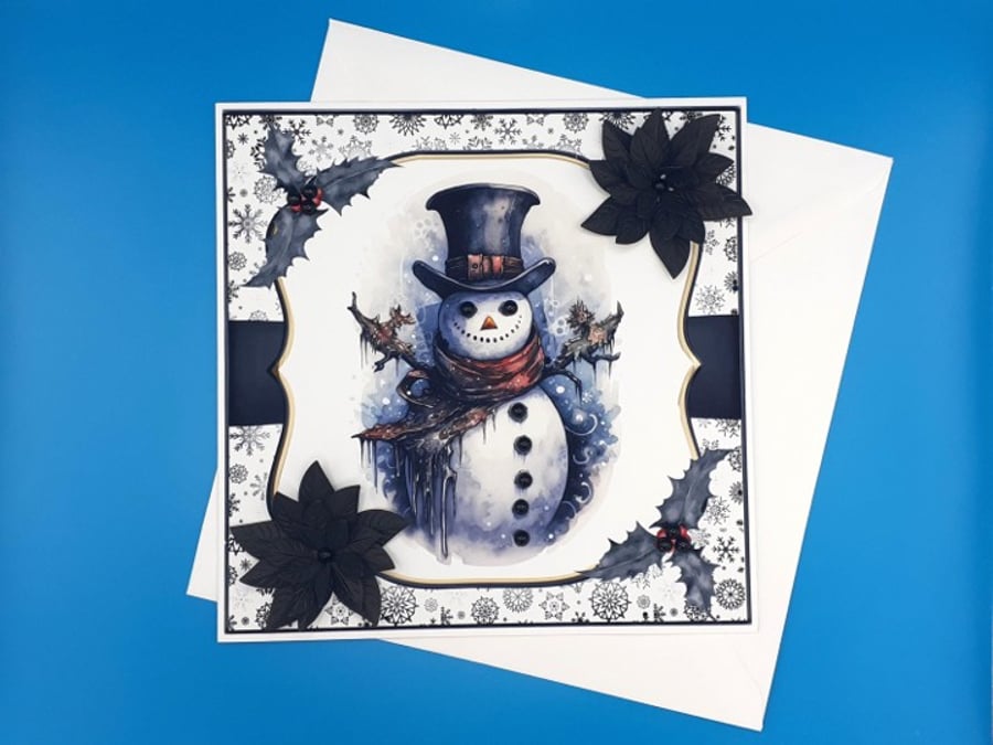 Gothic Christmas card, Handmade, Son, Daughter, Granddaughter, Grandson 