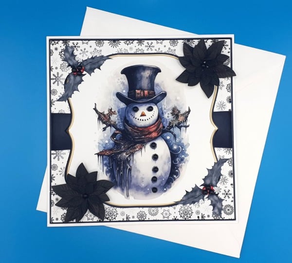 Gothic Christmas card, Handmade, Son, Daughter, Granddaughter, Grandson 