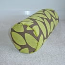 Bolster Cushion Cover Lime Green and Brown 18" x 8" Round Cylinder 8x18