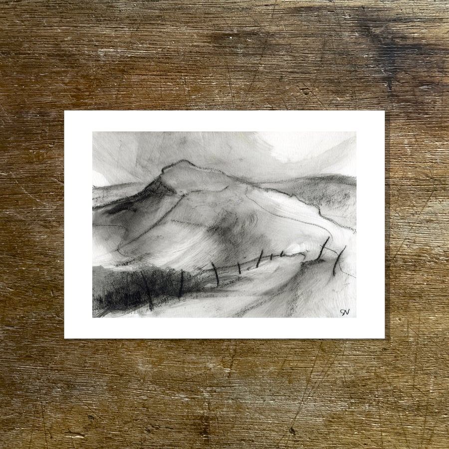 Mam Tor from Barker Bank PRINT - Peak District Landscape art print
