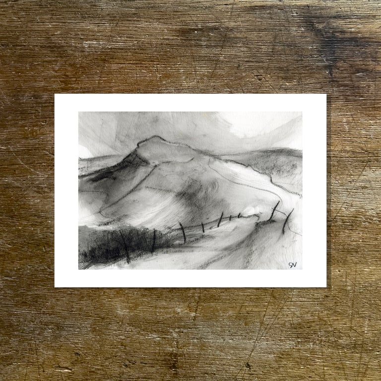 Mam Tor from Barker Bank PRINT - Peak District Landscape art print