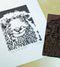 Sheep - Dartmoor Grey Faced Sheep - Original Hand Pulled Linocut Print - Image 4