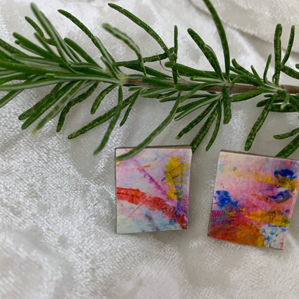 Stainless steel post earrings 