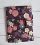 A5 Reusable Notebook Cover - Japanese Cranes and Flowers on Plum - Image 1