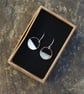 Silver and Copper Half Moon Dangle  Earrings - Image 6