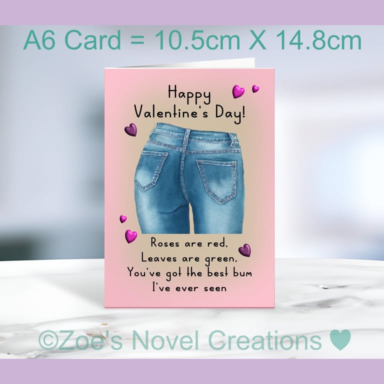 Jeans Valentine's Day Greetings Card A6 10.5cm x 14.8cm