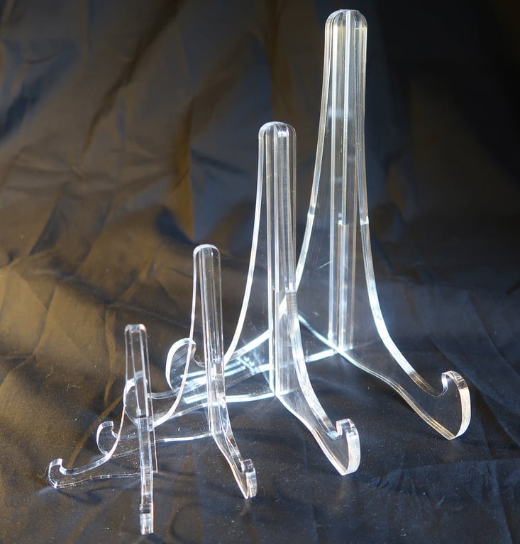 Plate stand, crystal clear acrylic, dish holder, frame holder, plate display sta