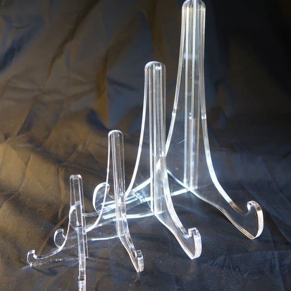 Plate stand, crystal clear acrylic, dish holder, frame holder, plate display sta