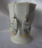 Sterling Silver and Maligano Jasper Sea and Sand Earrings