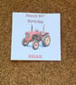 Vintage Red Tractor Birthday or Fathers Day Card Watercolour Style Farm Card - Image 2