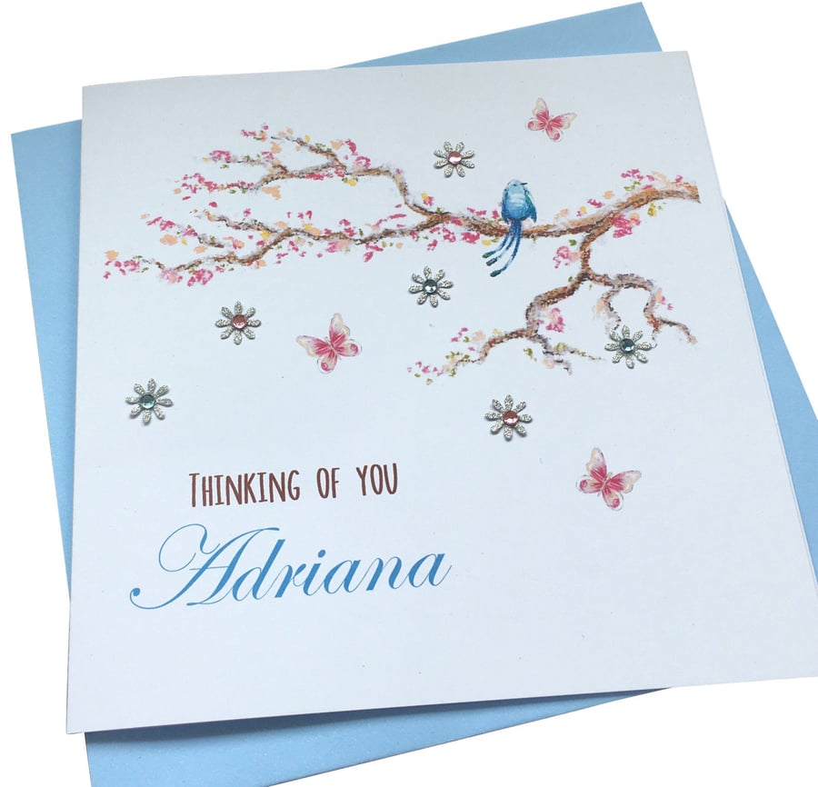 Personalised Handmade Thinking of you Sympathy Card
