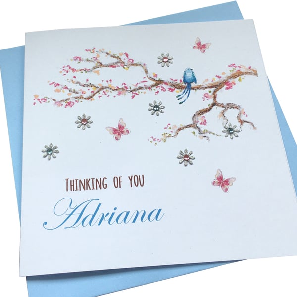 Personalised Handmade Thinking of you Sympathy Card