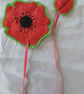 Hand Sewn Red and Green Felt Poppy Bookmark - Image 2