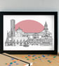 Gothenburg Skyline Travel Art Print