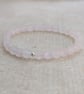 Rose quartz gemstone and sterling silver stretch bracelet  - Image 1