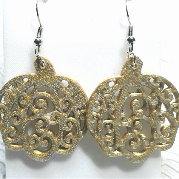 pumpkin lace earrings 