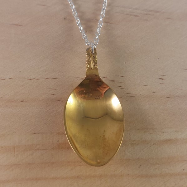 Upcycled Gilt Plated Teaspoon Necklace (SPN102519