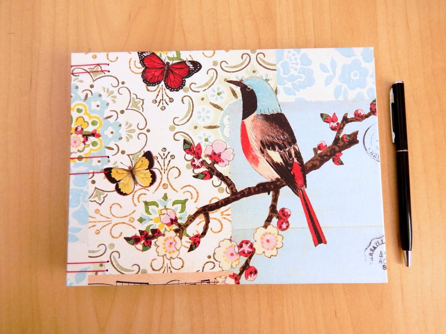 Guest Book, Sketchbook. Birds and Butterflies.  Wedding Gift, Engagement Gift