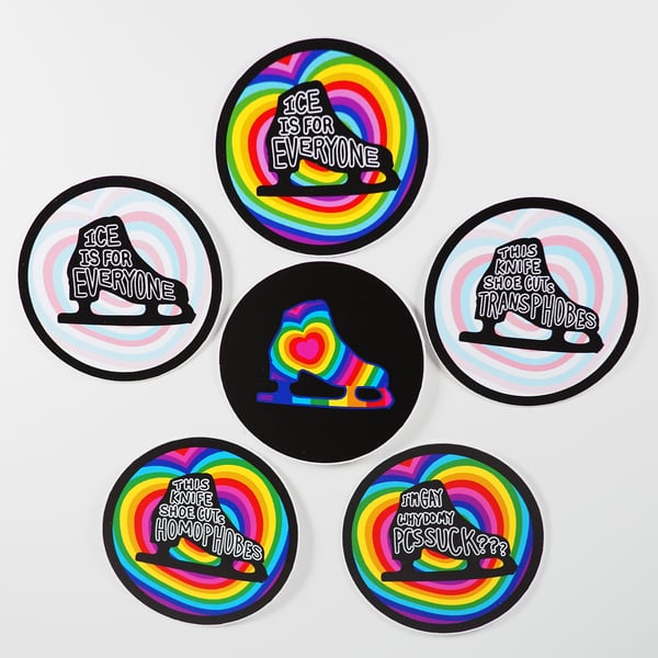 Figure Skating Pride Stickers Set of Six