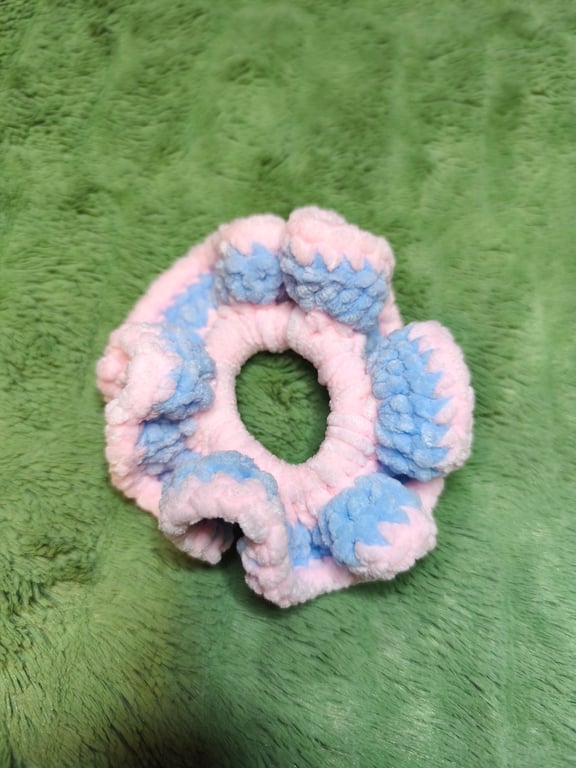 Ballerina Pink & Baby Blue Medium Scrunchies Hair Tie