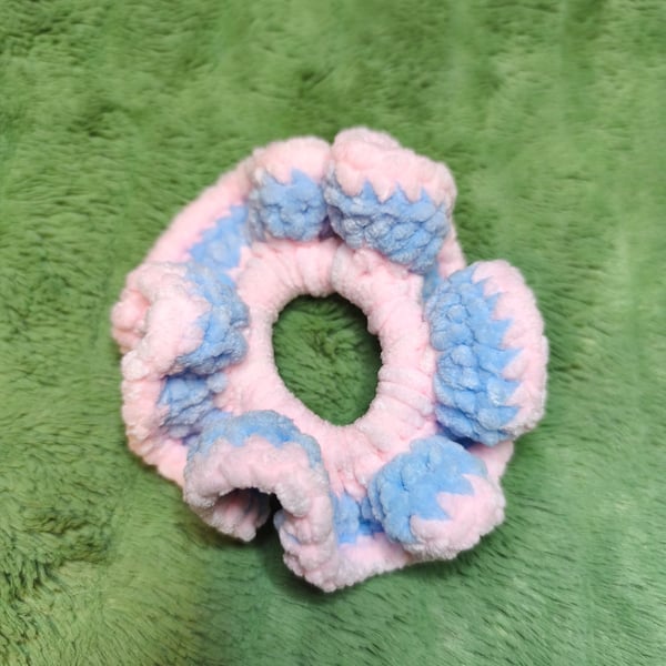 Ballerina Pink & Baby Blue Medium Scrunchies Hair Tie