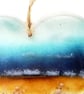 Coastal heart suncatcher, fused glass hanger.  - Image 7