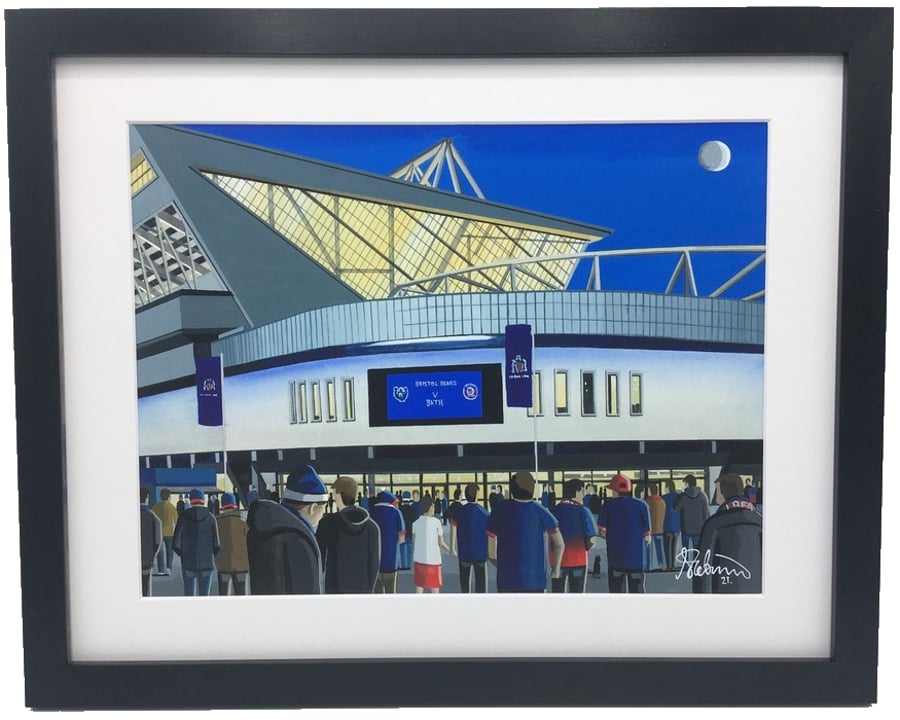 Bristol. Framed & Unframed Bears Fine Art Print, Rugby Union Ashton Gate Gift