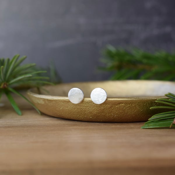 Recycled Silver Stud Earrings - Handmade Jewellery