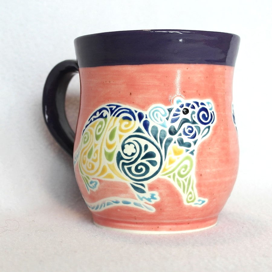 19-151 Handmade Ceramic Stoneware Pet Rat Mug (UK postage included)