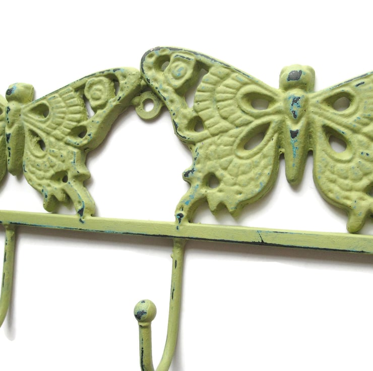 Upcycled Butterfly Key Rack Coat Hooks Hanger G... - Folksy