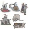 6 x Medieval hard enamel pin badges