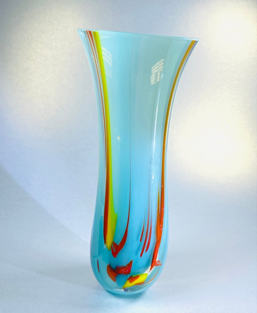Fused glass unique vase - vessel